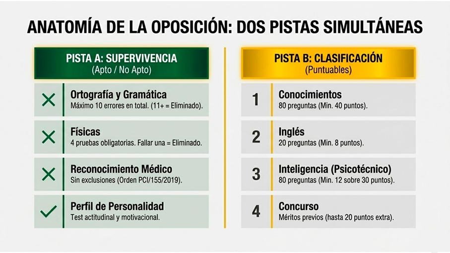 Estructura del examen del Colegio de Guardias Jóvenes